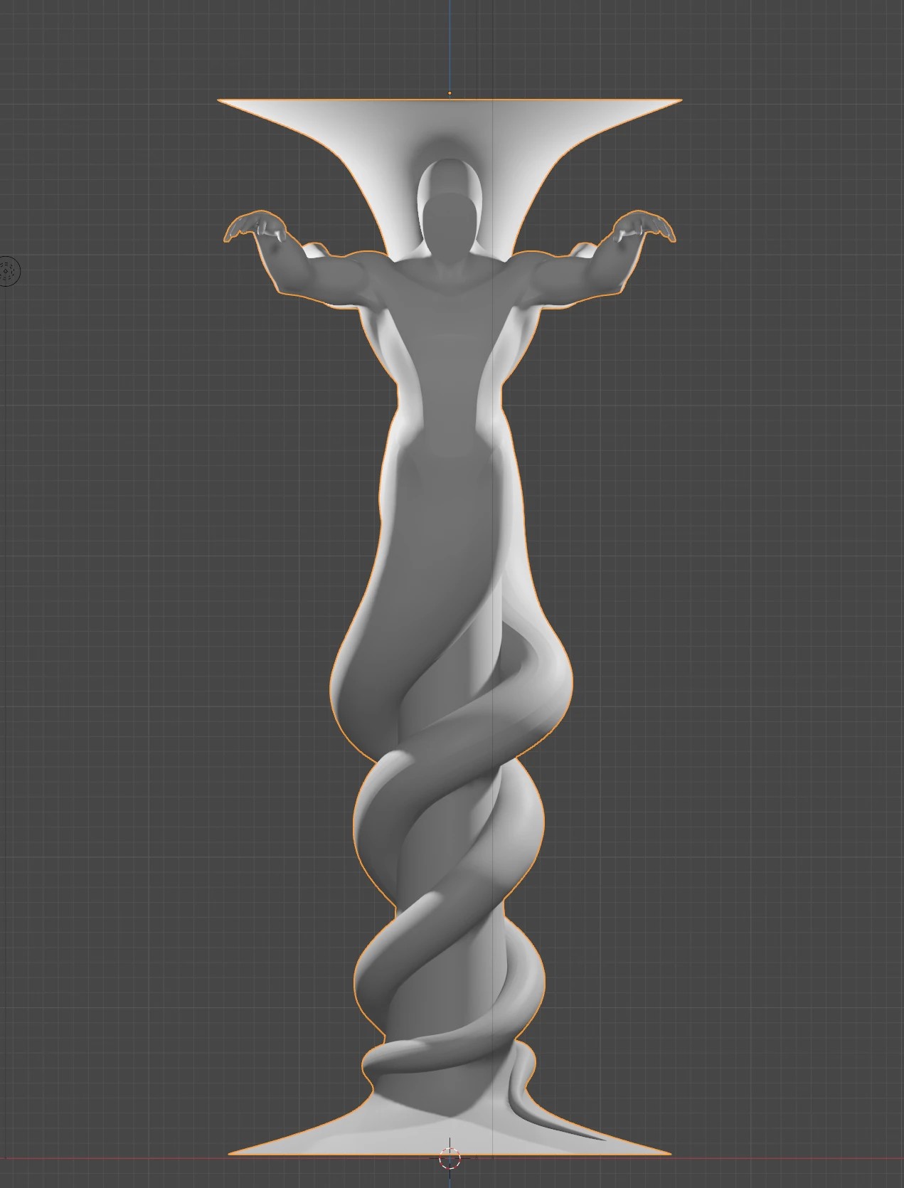 Another sculptural study for Fuxi and Nuwa