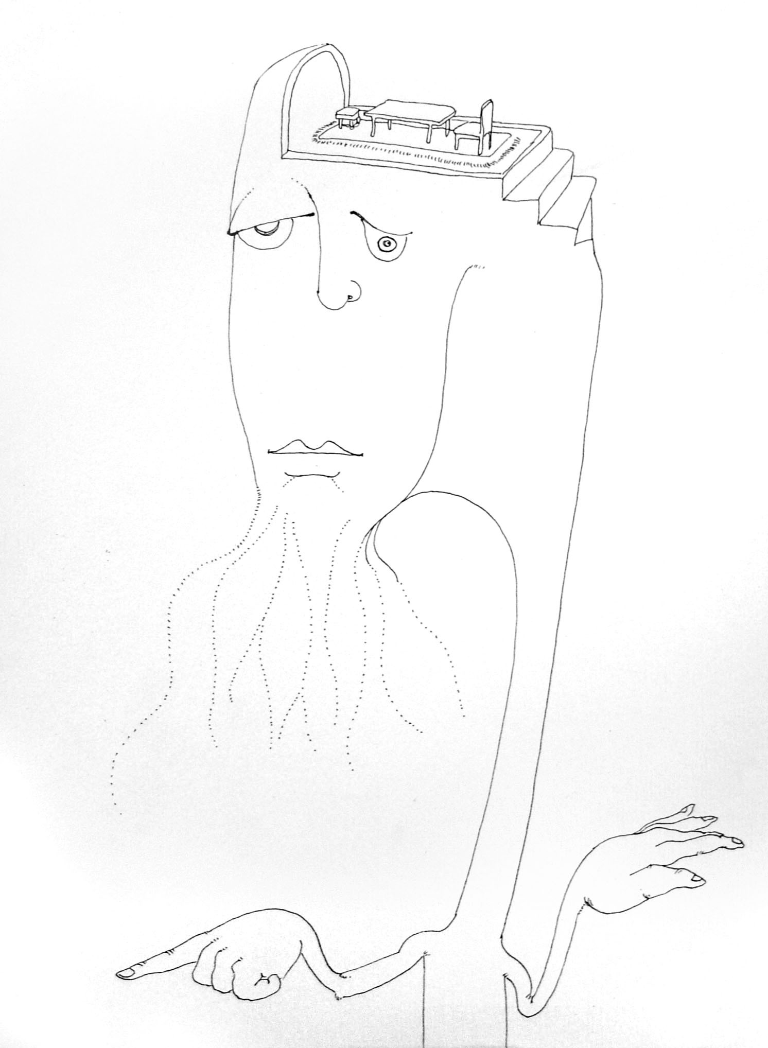 Parents, illustration of a burdened walking figure