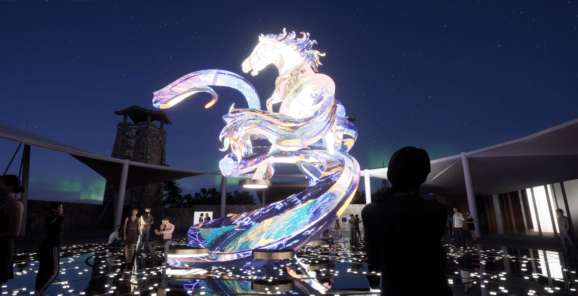 Dragon Column at Night