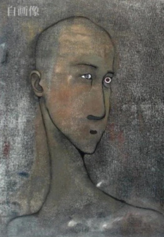 Self-portrait against a dark ground